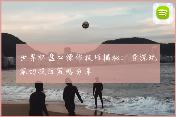 世界杯盘口操作技巧揭秘：资深玩家的投注策略分享